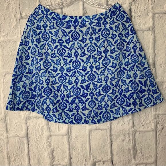Michael Kors Blue Floral Mini Skirt, Sz 4 - Picture 4 of 4